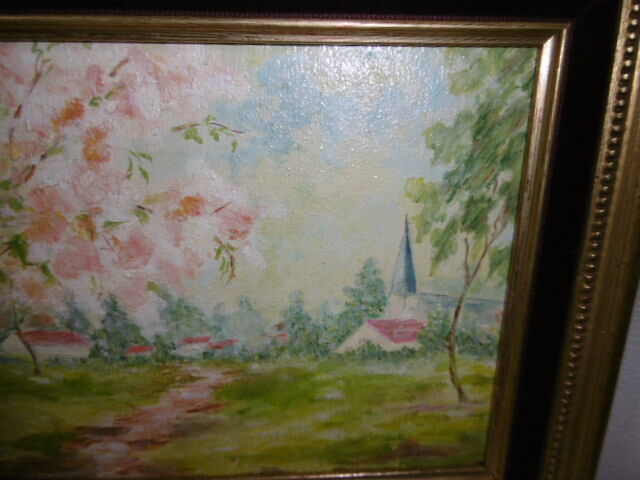 Table oil on vintage panel 1950