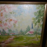 Table oil on vintage panel 1950