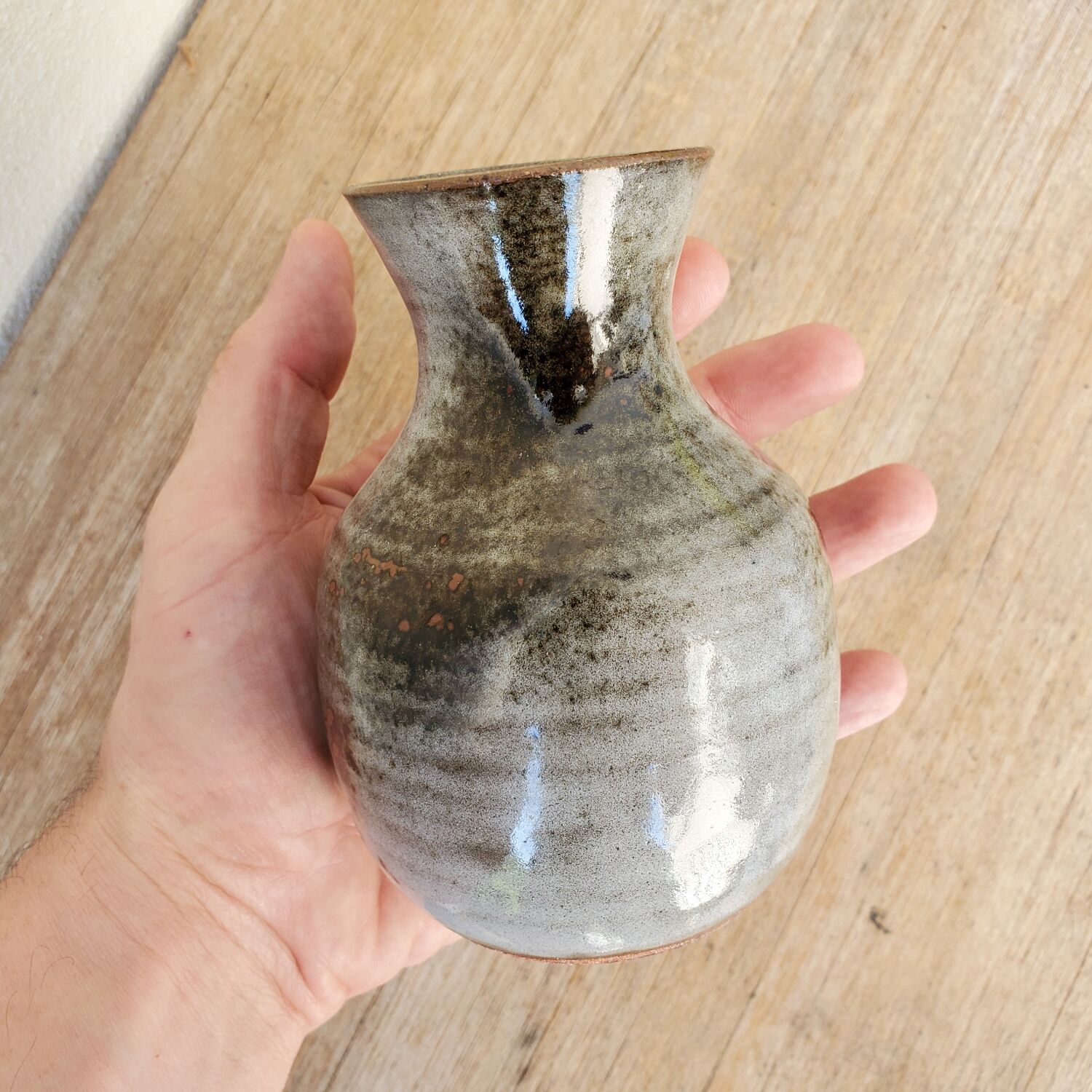 Signed sandstone vase