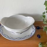 Saucière ancienne en faïence Boch Frères Keramis