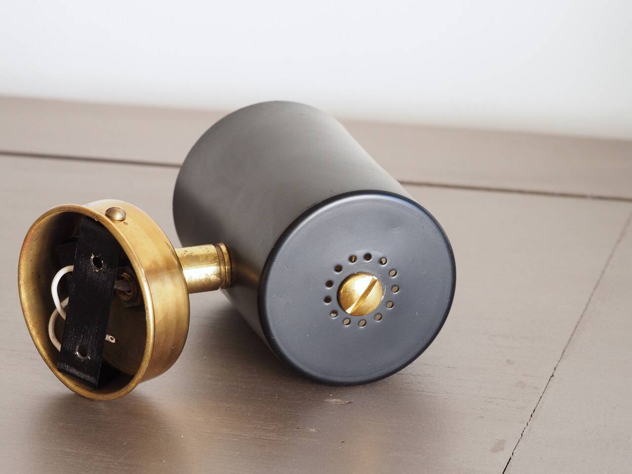 Retro black and brass wall light