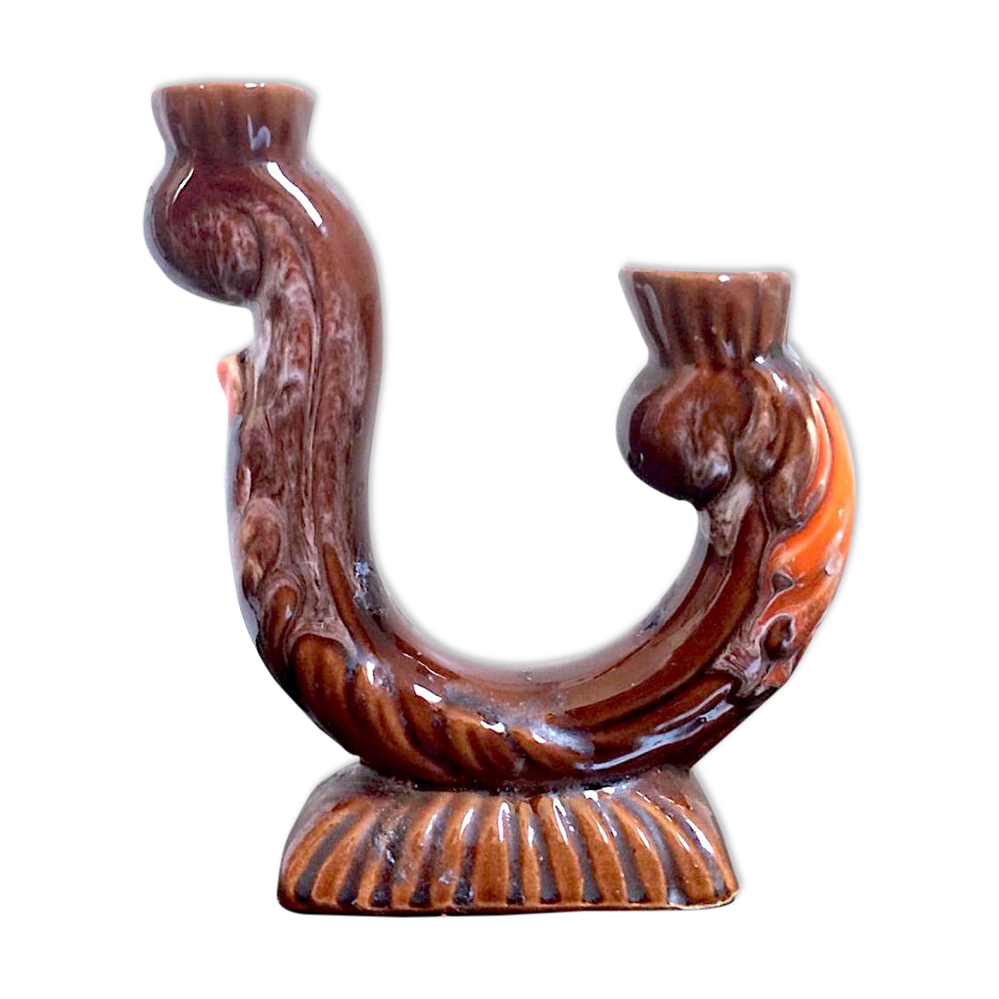 Signed ceramic Vallauris bougeoir