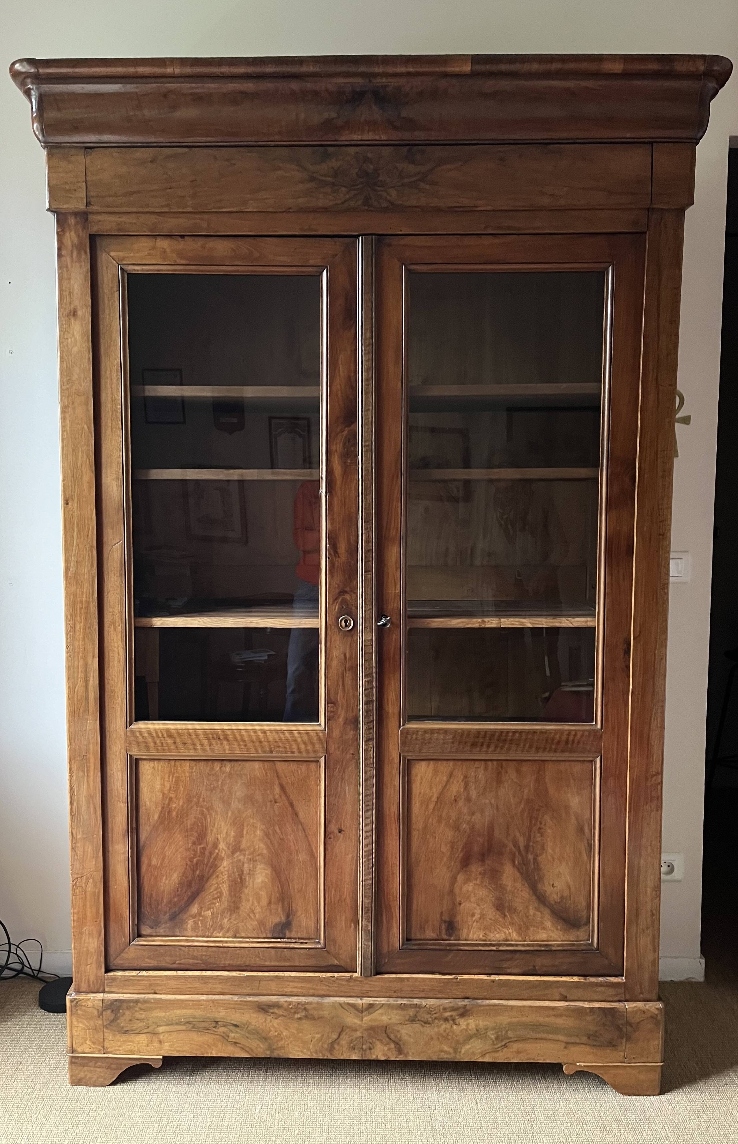Antique Louis Philippe glass cabinet
