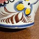 Glazed earthenware vase – floral and bird decoration –