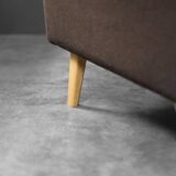 Vintage Mid-Century Danish Modern Brown 3-Seater Sofa by Folke Ohlsson