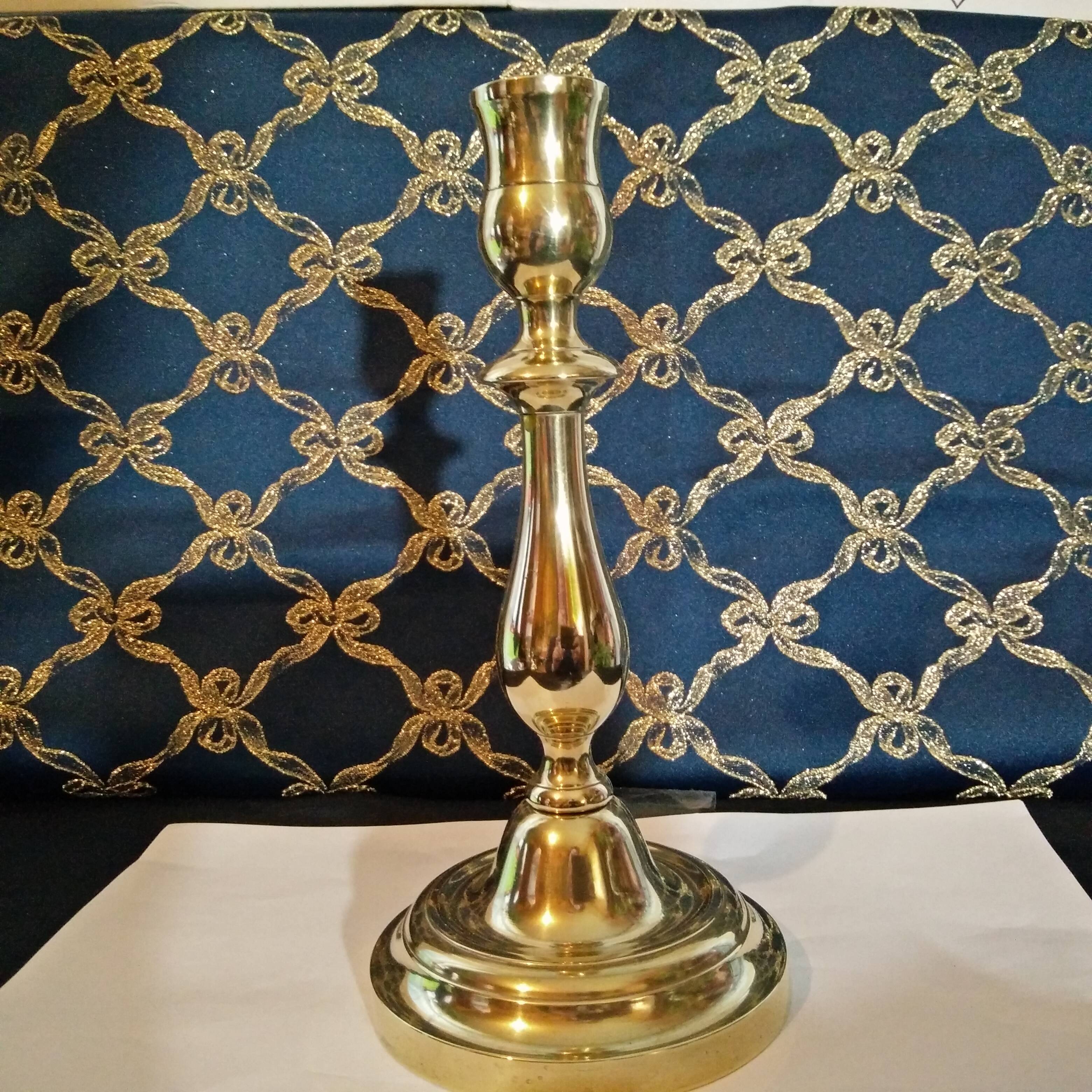 Candle holder torch copper brass gilded nineteenth century
