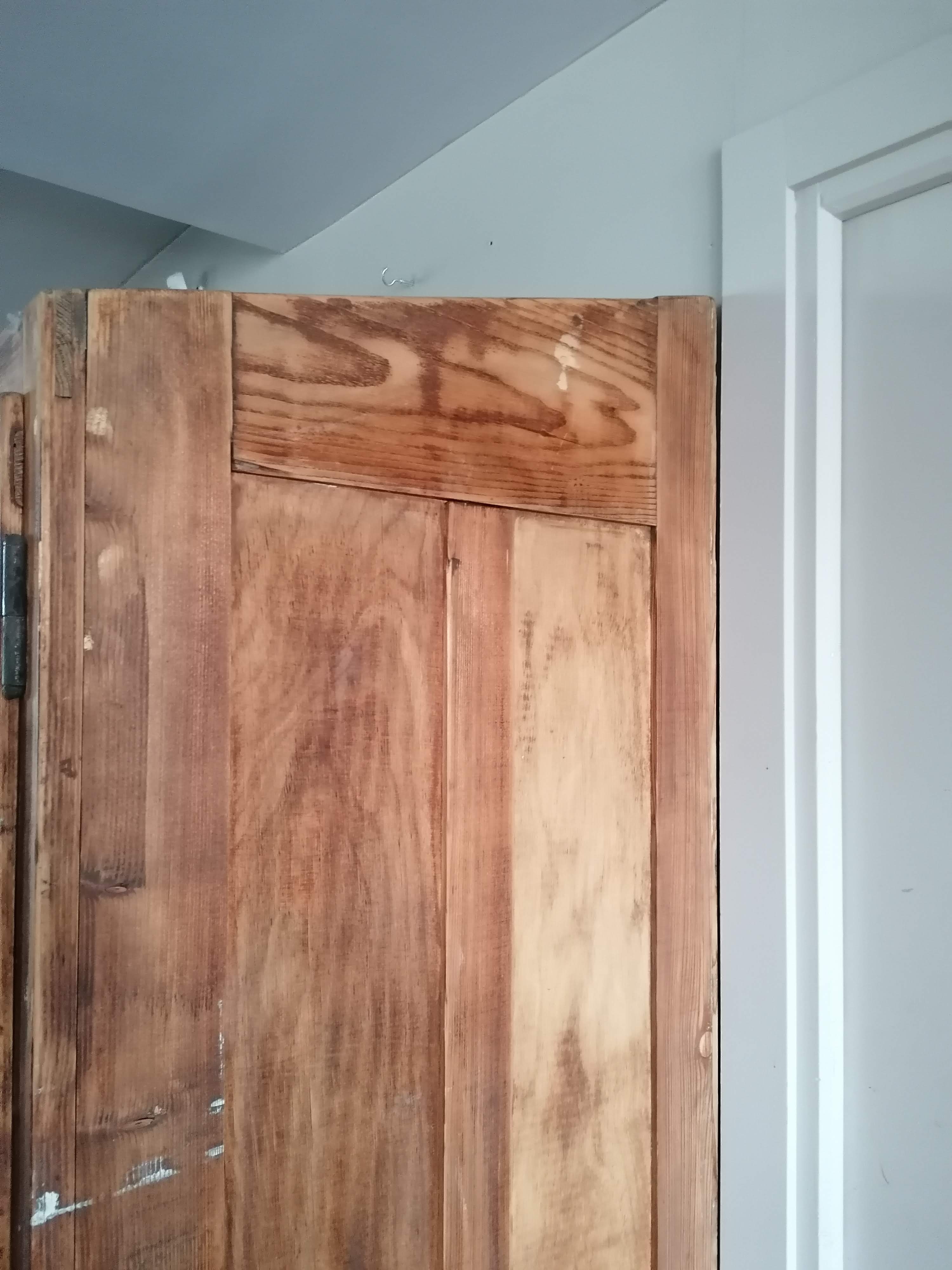 Vintage wooden wardrobe, 4 doors, cloakroom style.