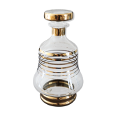 Glass liquor carafe decorated with gilded borders