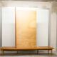 Scandinavian wardrobe 1960 honey color 4 doors L 205 cm