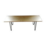 Banc en bois et pieds métalliques