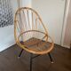 Mid-Century Rattan and Steel Easy Chair by Rohé Noordwolde, 1950s