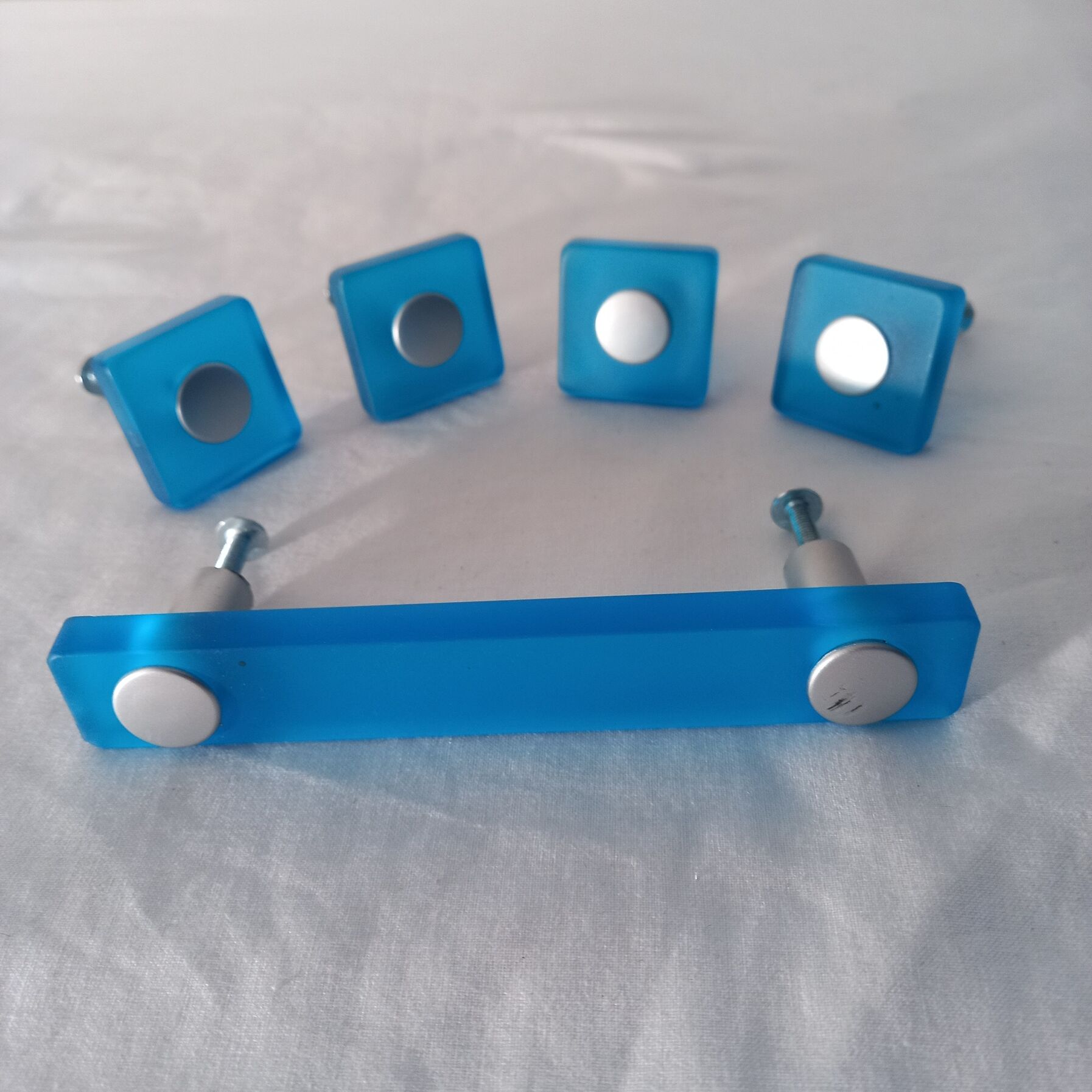 Turquoise resin door handle and knobs for furniture