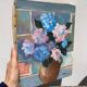 Geranium bouquet painting