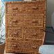 Commode vintage rotin osier bambou