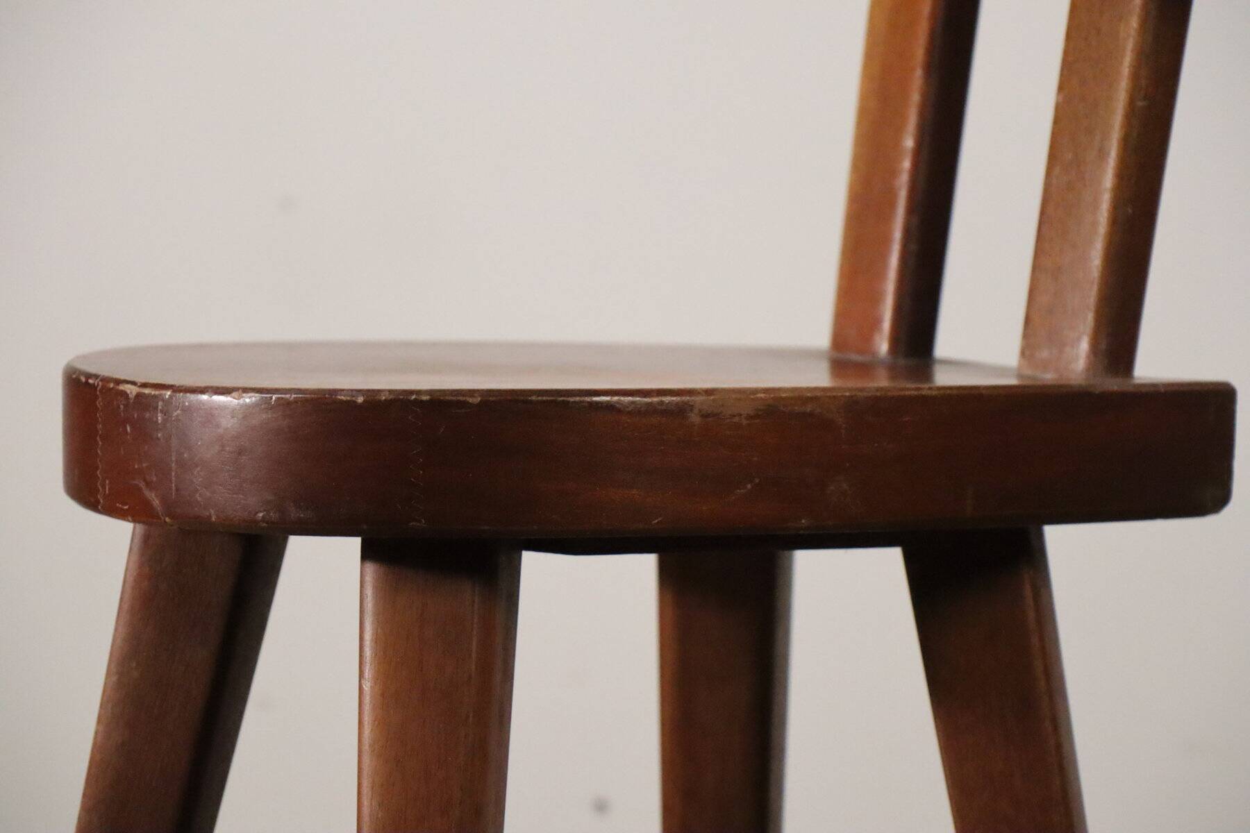Chaise en acajou par Christian Durupt - Méribel - 1960