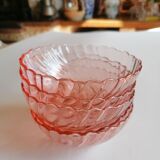 Rosaline service 5 cups and pink glass salad bowl