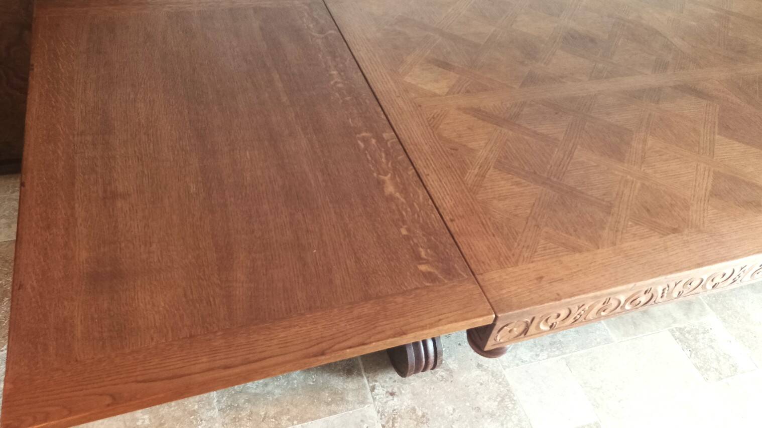 Rocaille table in carved solid oak