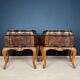 Vintage wooden bedside tables, Italy, 1950s, set of 2