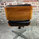 Martin Stoll vintage 1960 swivel armchair in wood and imitation