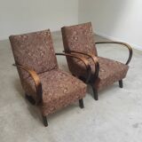 Pair of art deco type C armchairs by Jindrich Halabala