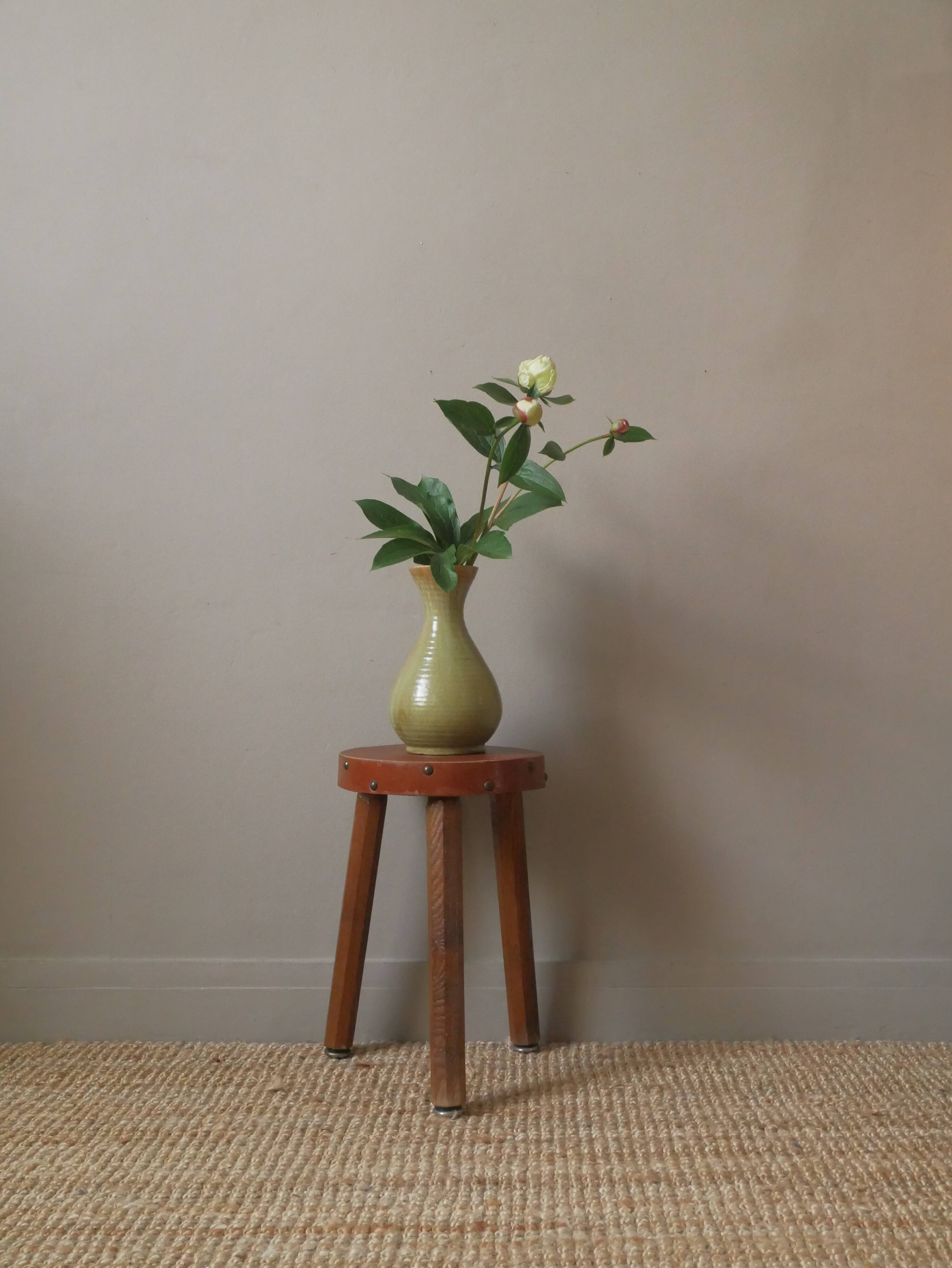 Accolay vase in enameled ceramic handmade pottery vintage Scandinavian country decoration