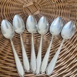 Set of 6 silver metal spoons