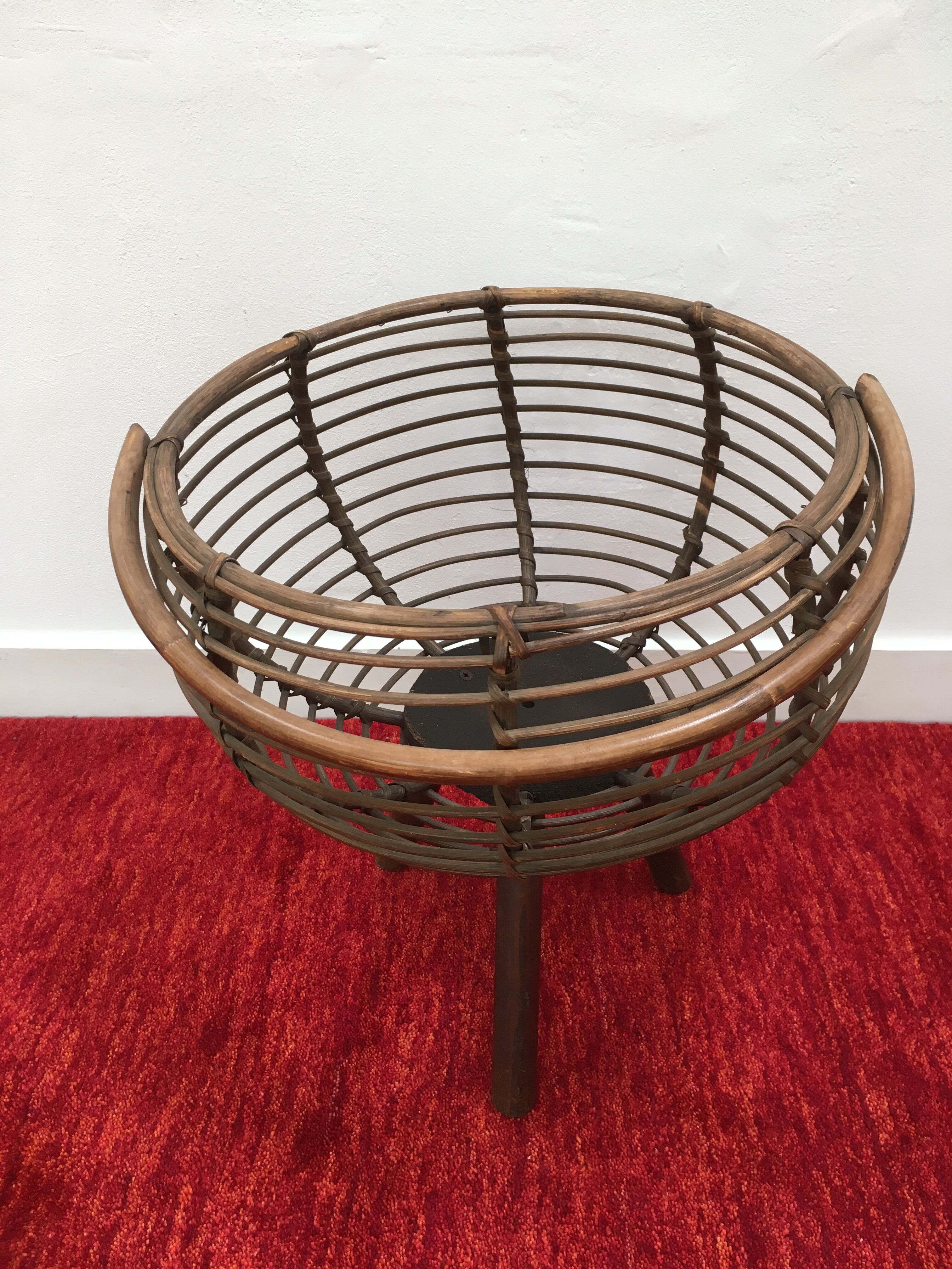 Vintage tripod sewing basket