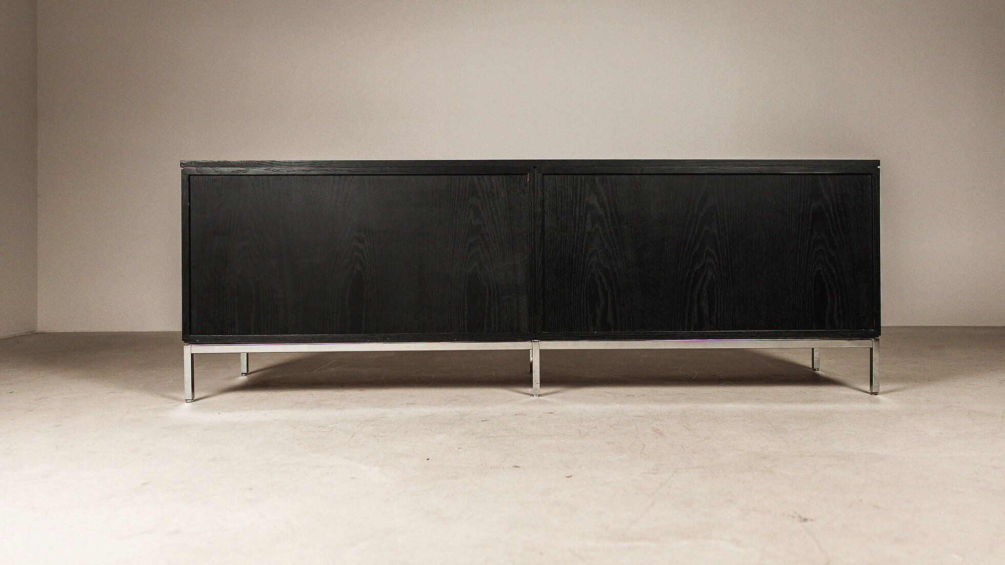 Florence Knoll sideboard in black oak and chrome for Knoll International, 1960s