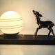 Lampe veilleuse Art Déco au faon, 1930