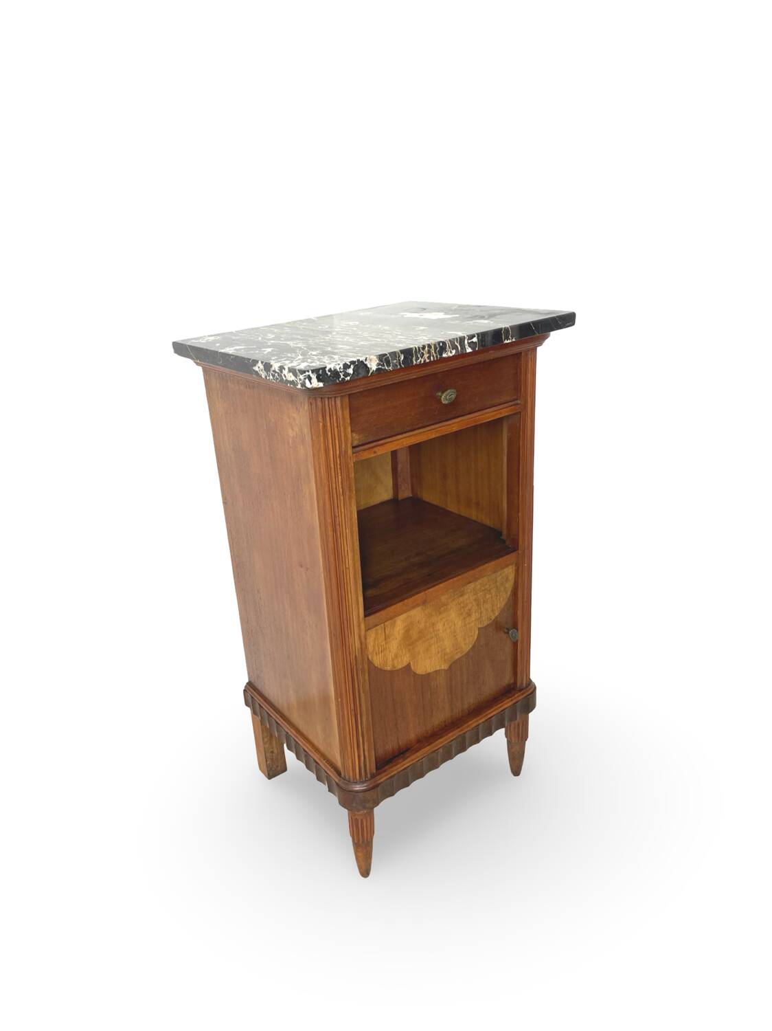Tables de chevet italiennes en placage d'acajou avec de splendides