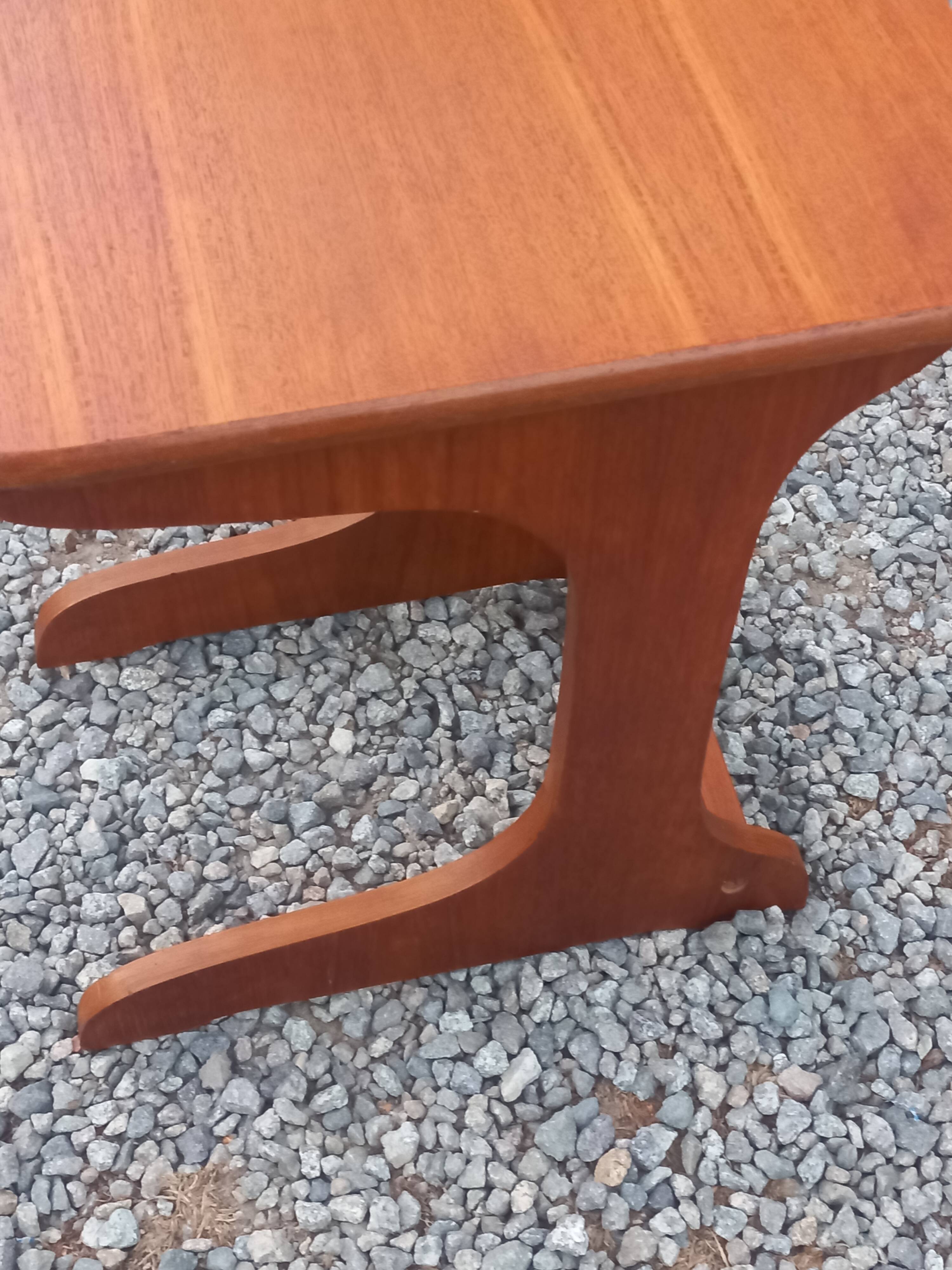 Set of 3 nesting tables in Scandinavian style made of teak from the 1970s.