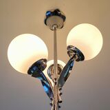 Chromed petal chandelier 1970