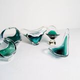 Set of 6 pieces of modern mid-century art glass "Shell", Flygfors Sweden 1955