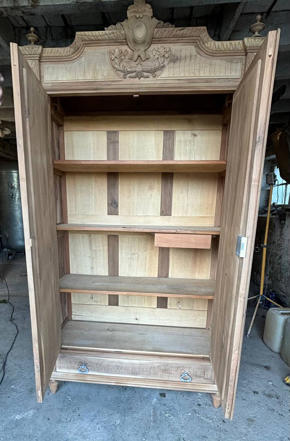 Natural wood walnut cabinet