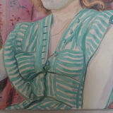 Portrait of woman, oil on canvas, signed and dated "Stamos" 1946