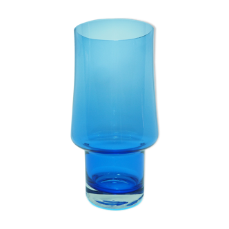 Vase / blue glass candlestick Riihimaki Riihimaen