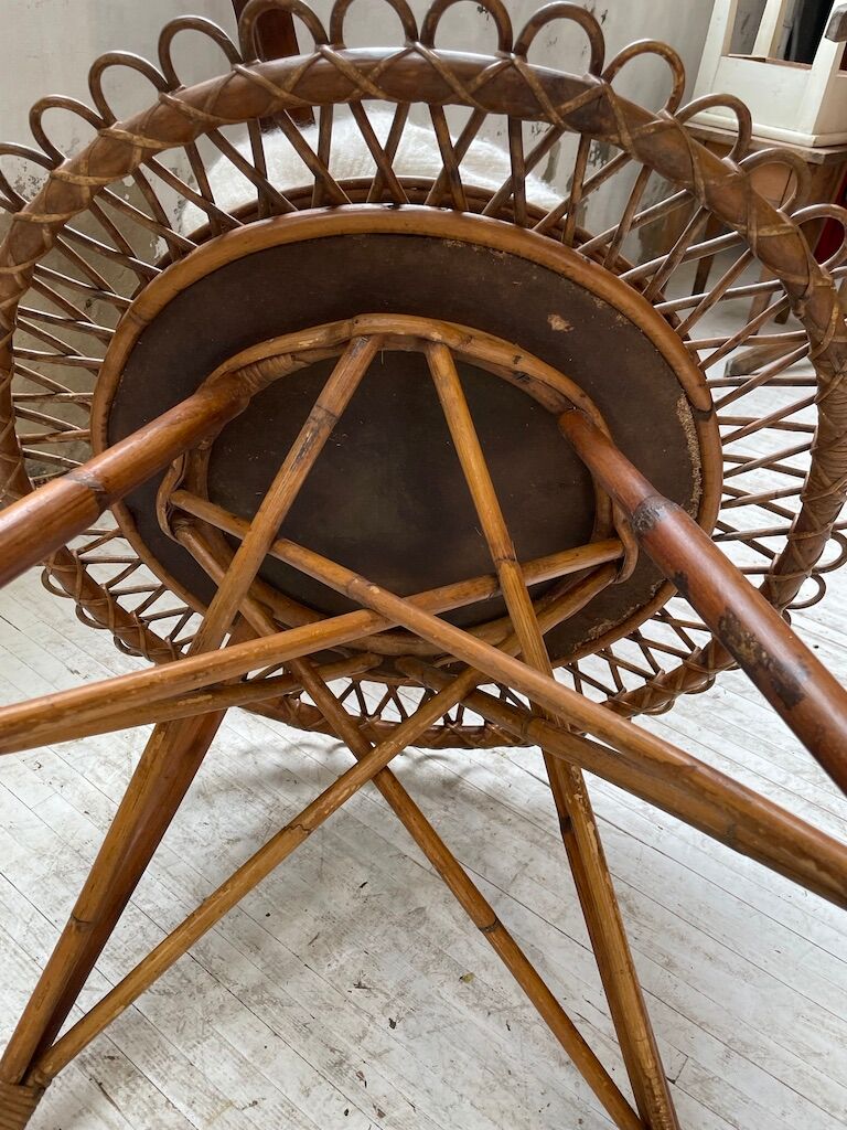 Rattan “sun” coffee table