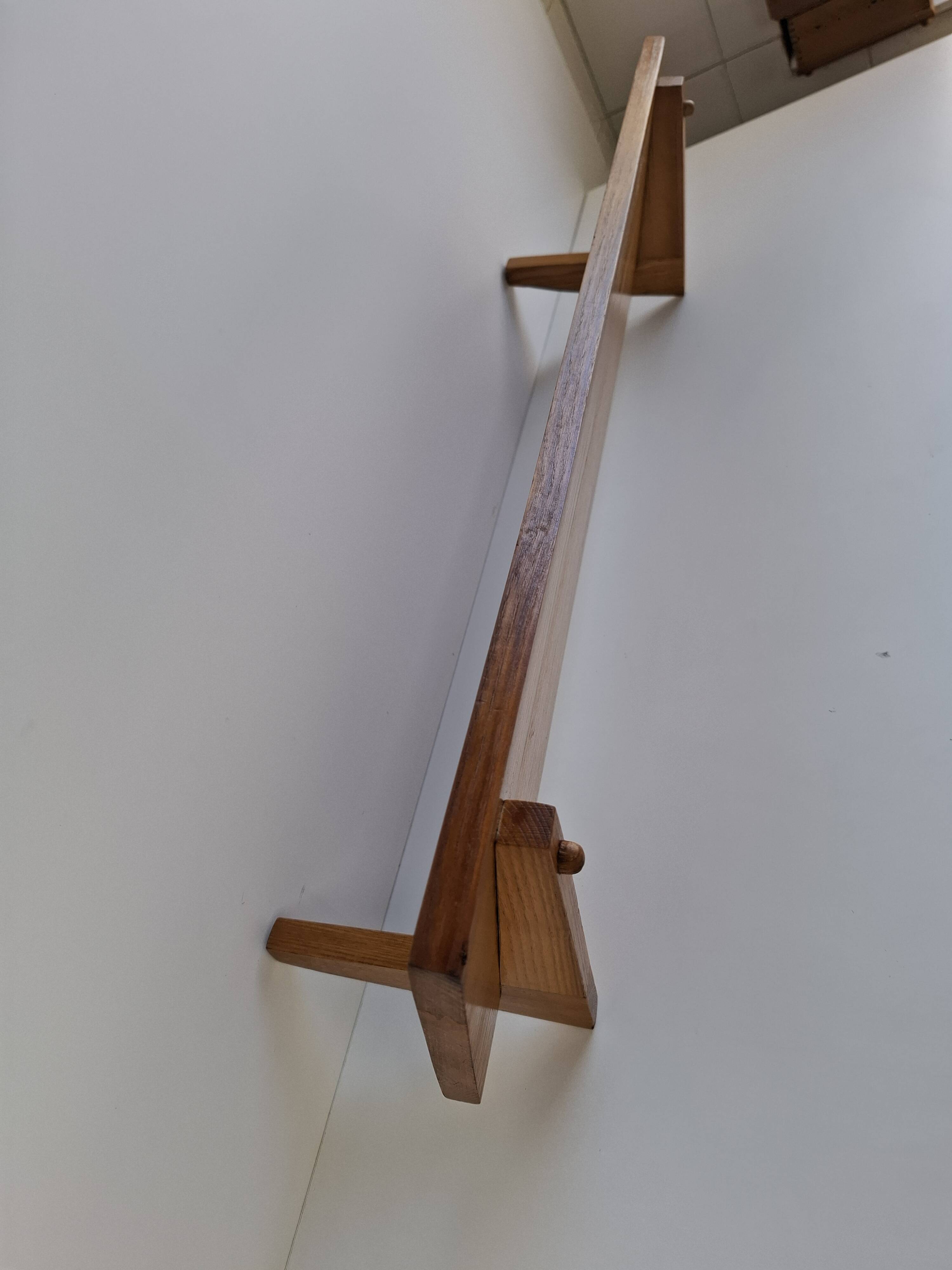 Midcentury Czechoslovak Wooden Wall Shelf, 1960s