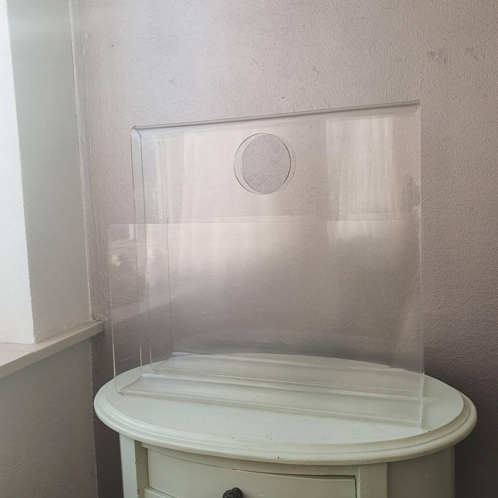 Vintage magazine holders in transparent plexiglass 1980s