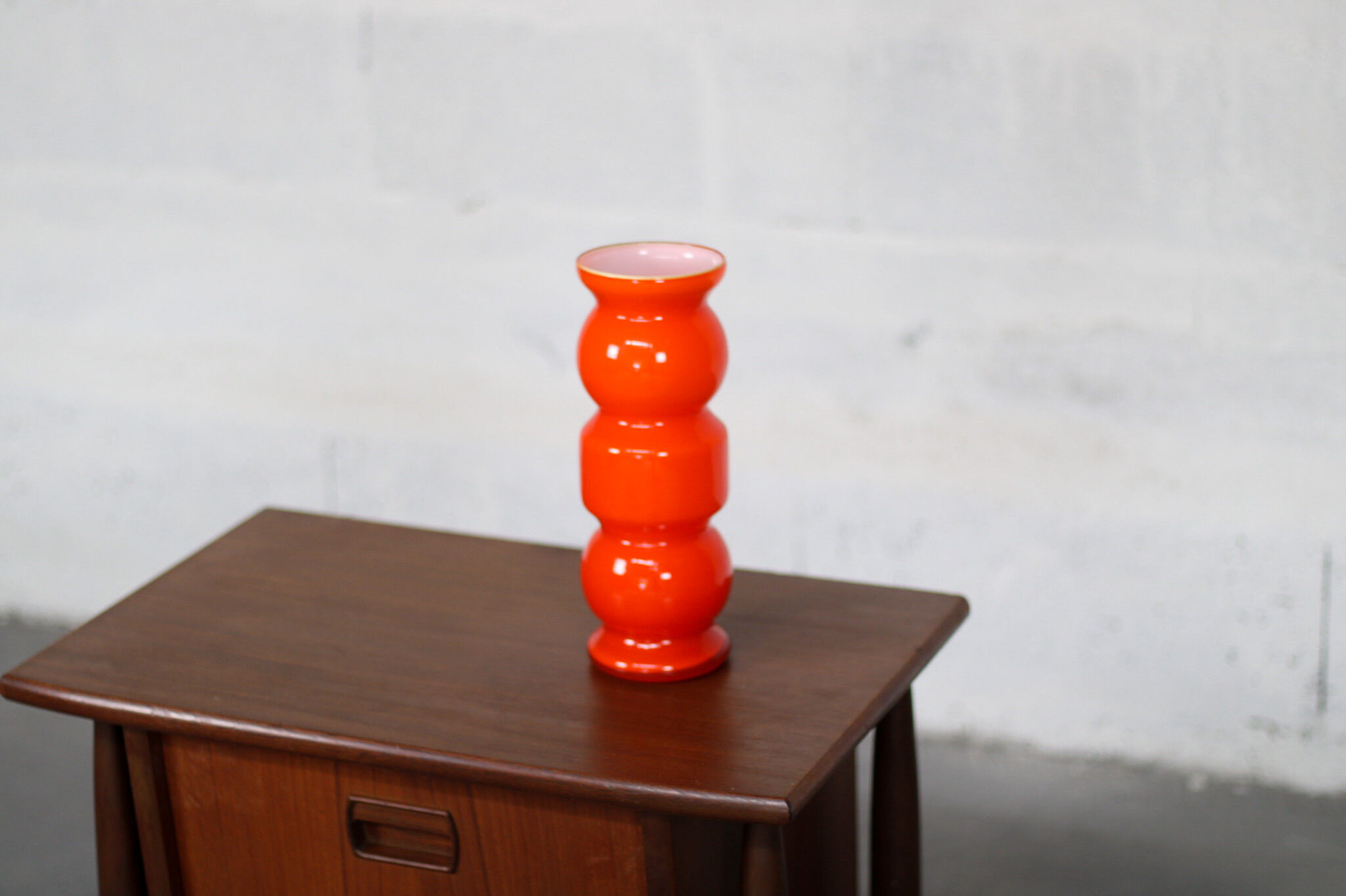 Vintage orange bubble vase 70s