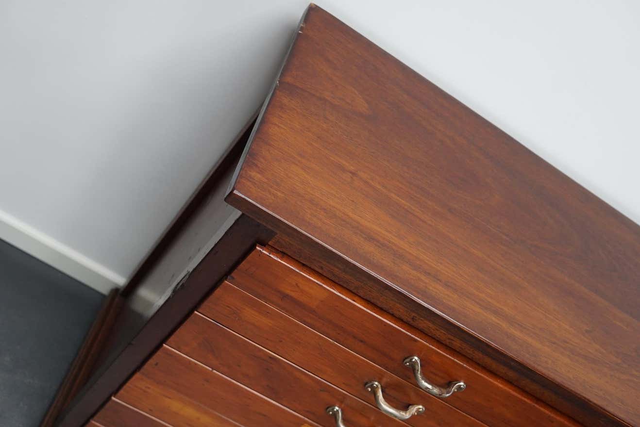 British Mahogany Apothecary Cabinet or Bank of Drawers, 1930s