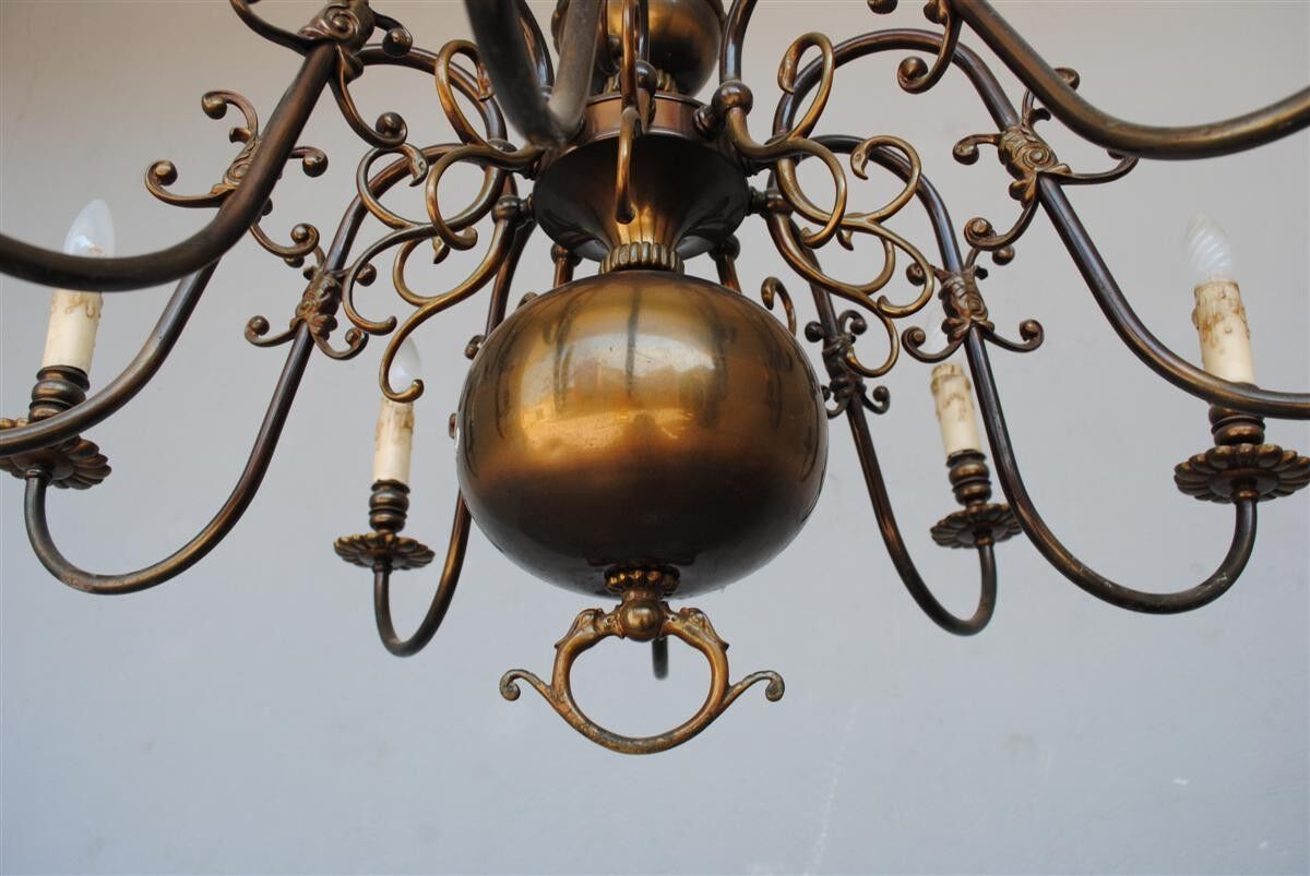 Chandelier style Dutch copper 10 lights