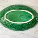 large bowl / dish in green Digoin slip, bamboo style, 50s-60s