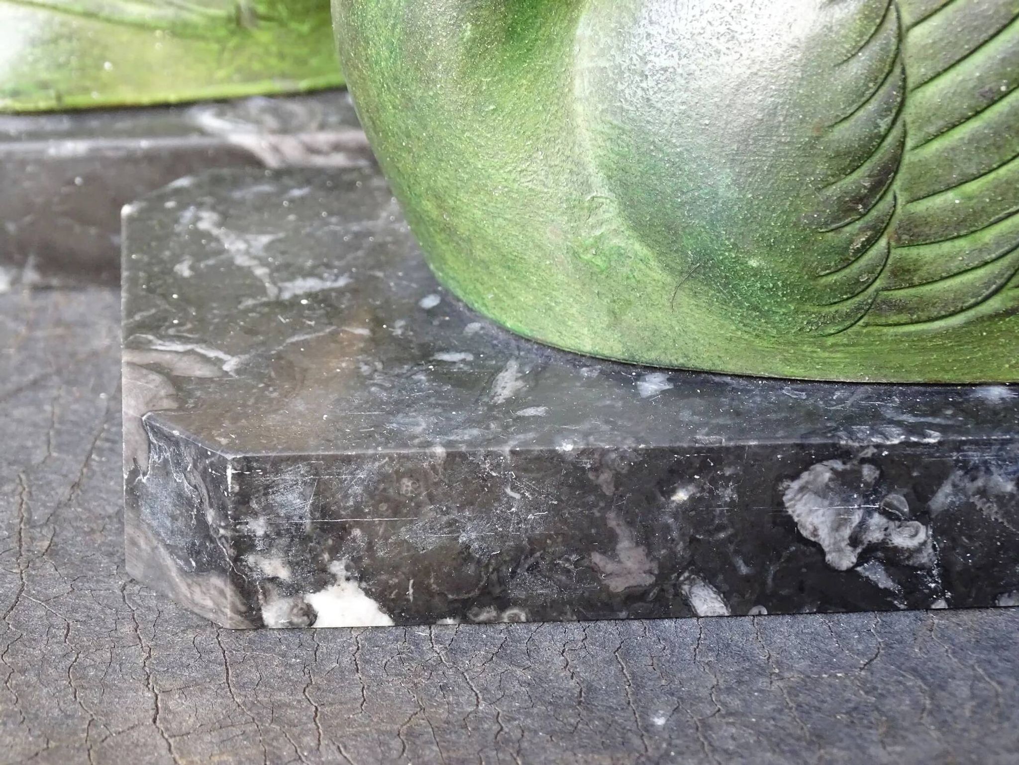 Vintage swan bookends on marble bases