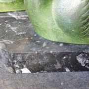 Vintage swan bookends on marble bases