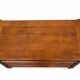 Light walnut commode in Louis XVI style with fluted motifs and three drawers.