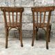 Pair of bistro chairs troquet Parisien in curved wood 1950