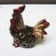 Old ceramic rooster tealight candle holder