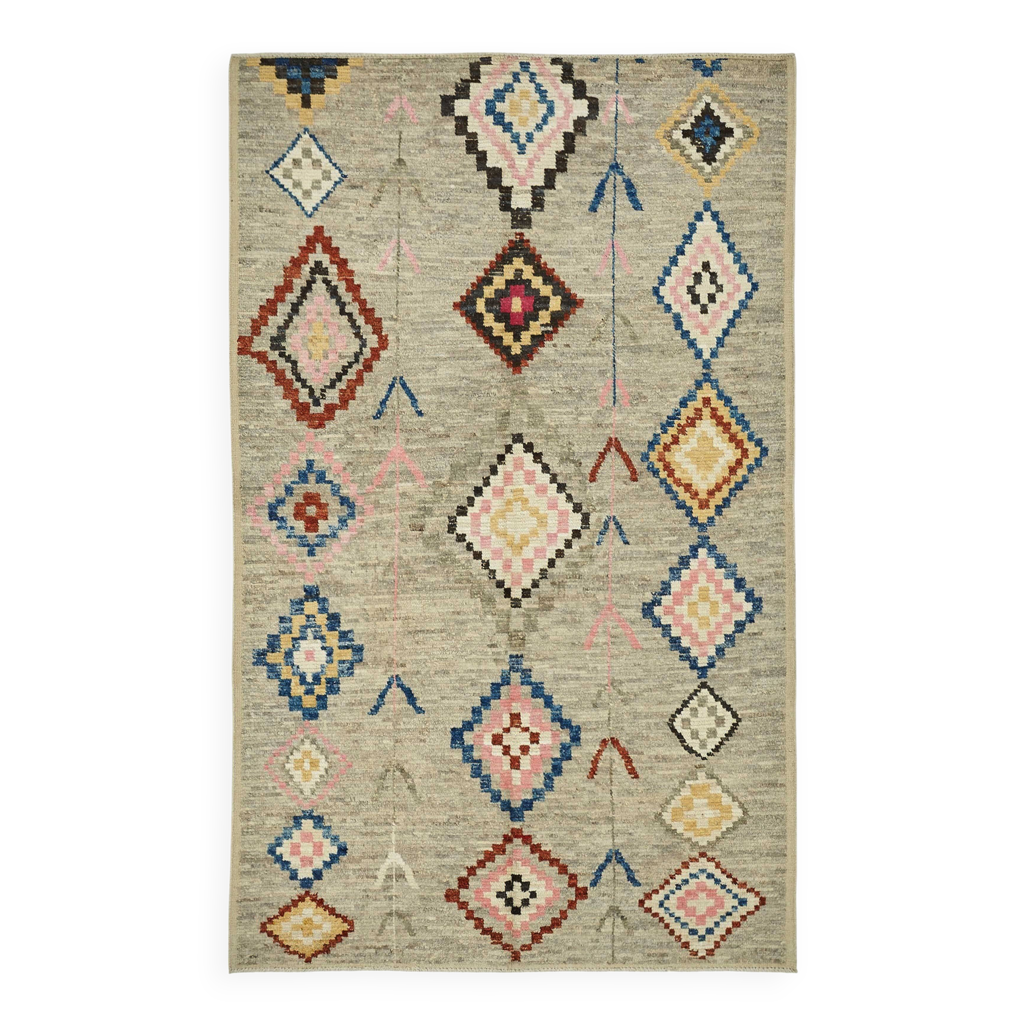 Hand-Knotted Tribal Unique 180 cm x 290 cm Multicolor Wool Carpet