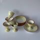Iridescent Limoges porcelain egg cup set